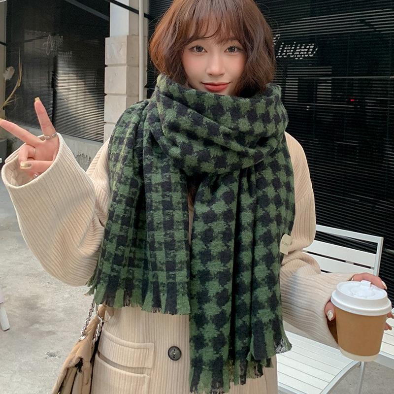 Autumn/Winter Style Women'S Scarf Korean Style Versatile Thickened Shawl Warm Neck Warmer