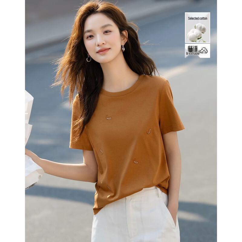 Demana Cloud Oxygen Cotton Paisley Embroidered Women s T-shirt M