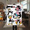 1PC PINGU Print Flannel Blanket, High Quality All Seasons, Home Decor, Warmth and Comfort, Perfect for Christmas Gifts