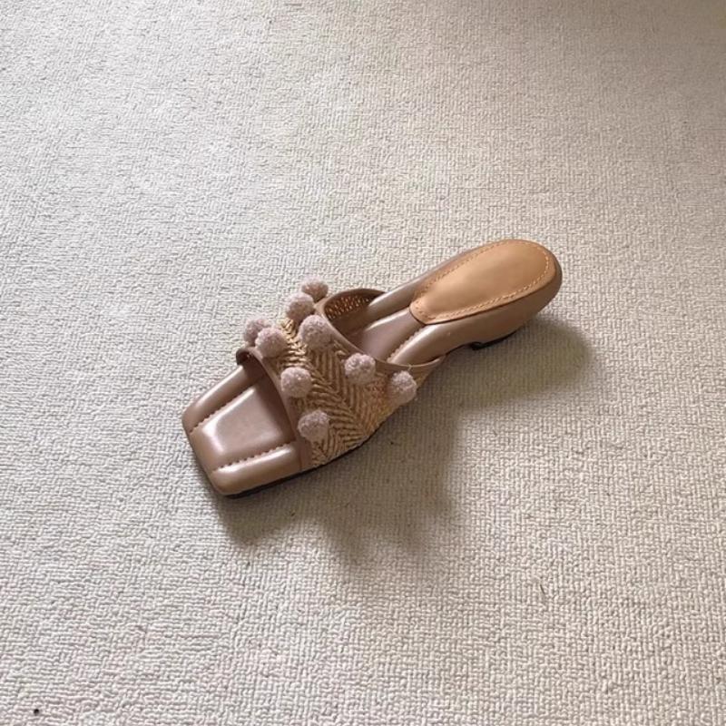 

Fashion Women Heeled Slippers Summer Designer Fashion Shoes Elegant Cozy Dress Woman Sandals 2025 Brand Trend Walking Zapatillas Female 35 абрикосовый