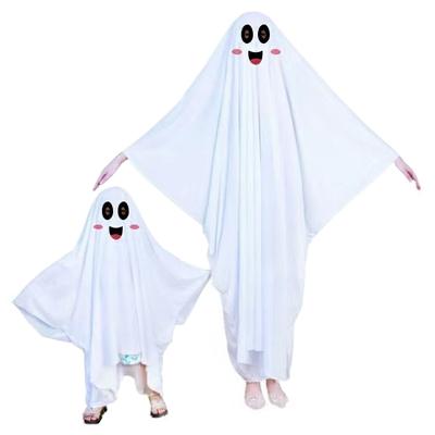 Halloween Adult Copil Zombie Horror Moarte Fantomă Costum Pelerină Cosplay Petrecere Mascată Joc de Rol Film Costume Albe Pelerină