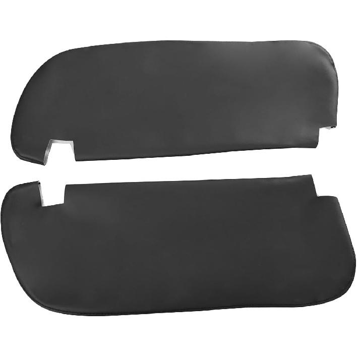 Paar Sonnenblende Leder Schwarz Abdeckung Haut Ersatz Kompatibel mit Dodge RAM 1500 2500 1994-2001