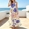 Women's Sleeveless Maxi Dress,Loose Fit,Big Floral,Flowy & Slimming,Comfy for Beach,Daily Casual,Travel,Versatile