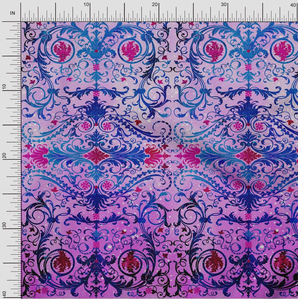 oneOone Cotton Flex Fabric Dot|Swirl & Floral Panel Print Fabric By The Yard 40 Inch
