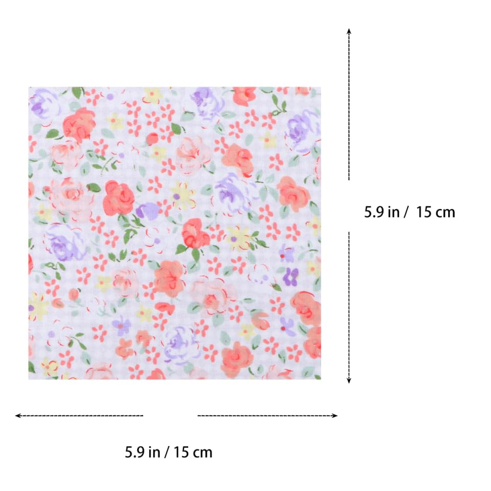 KESYOO Patchwork Fabric Scrap Floral Pure 50 Cotton Cutting Scandinavian Craft Supplies Set, Pattern, 15x15cm, Cotton, Pieces, Fabric, Cloth, Style,