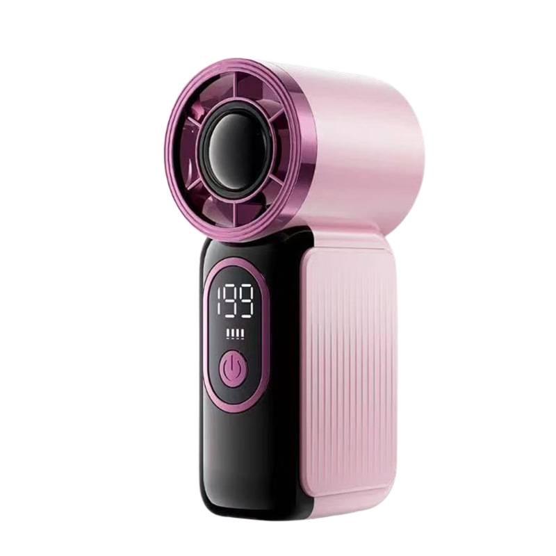 Cold Turbine Portable USB Mini Fan: Handheld Digital Display, Strong Wind, Ideal for Outdoor Camping