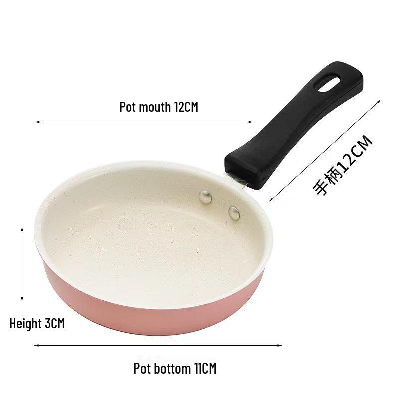 Urocza Mini Patelnia Nieprzywierająca: Wszechstronne Naczynia Kuchenne dla Jedzenia dla Niemowląt i Omletów ze Osłoną Przeciw Pryskaniu.