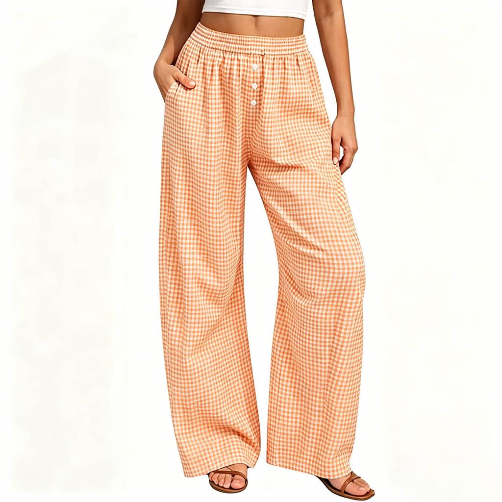 Women's Plaid Sleep Pants - Loose Fit Pants for Home Comfort