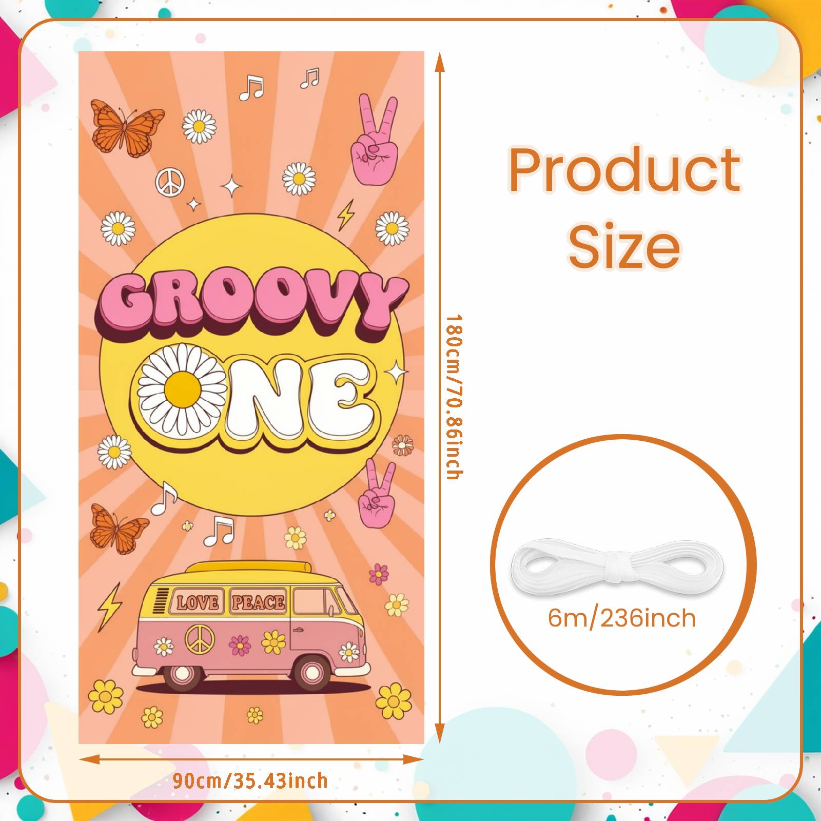 

Groovy Event Display Graphic Groovy Celebration Banner First Birthday Backdrop Butterfly Decor 1st Birthday Banner