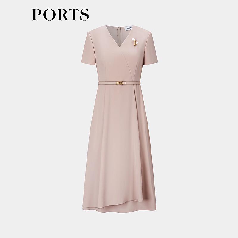 PORTS Spring 2026 Grey Rose V-Neck Dress