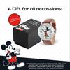 Disney Herren Mickey Mouse Uhr Schwarzes Armband Braunes Leder