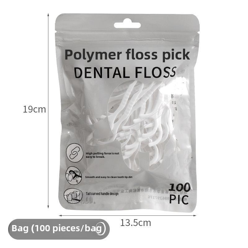 

Семейная упаковка индивидуально упакованных высокопрочных зубных нитей с ультратонкой насечкой, портативное одноразовое питание. Bag of 100 pieces