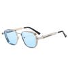 Non-polarozed Retro Cool Steampunk Square Metal Frame Glasses with Spring Temples for Men Women Party Vacation Travel Driving Fishing