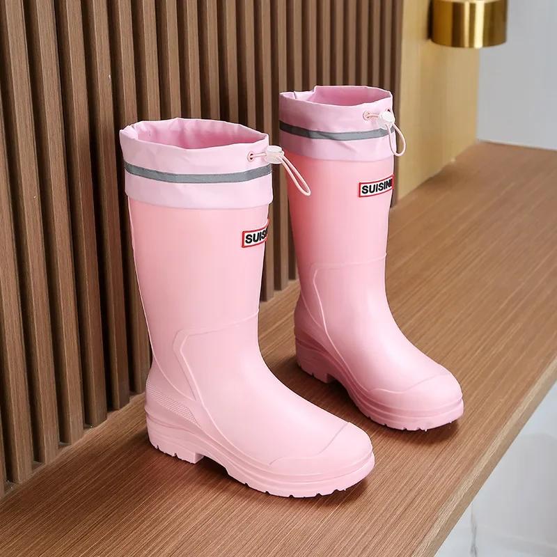 Fashion Women's Rain Boots Fashion Waterproof Shoes for Women High Quality Anti-slip Work Boots Comfor Platform Women Boots botas mujer