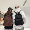 Schoolbag New Schoolbag Female College Student Korean Lazy Style Backpack High School Student Schoolbag Solid Color Retro Canvas Backpack