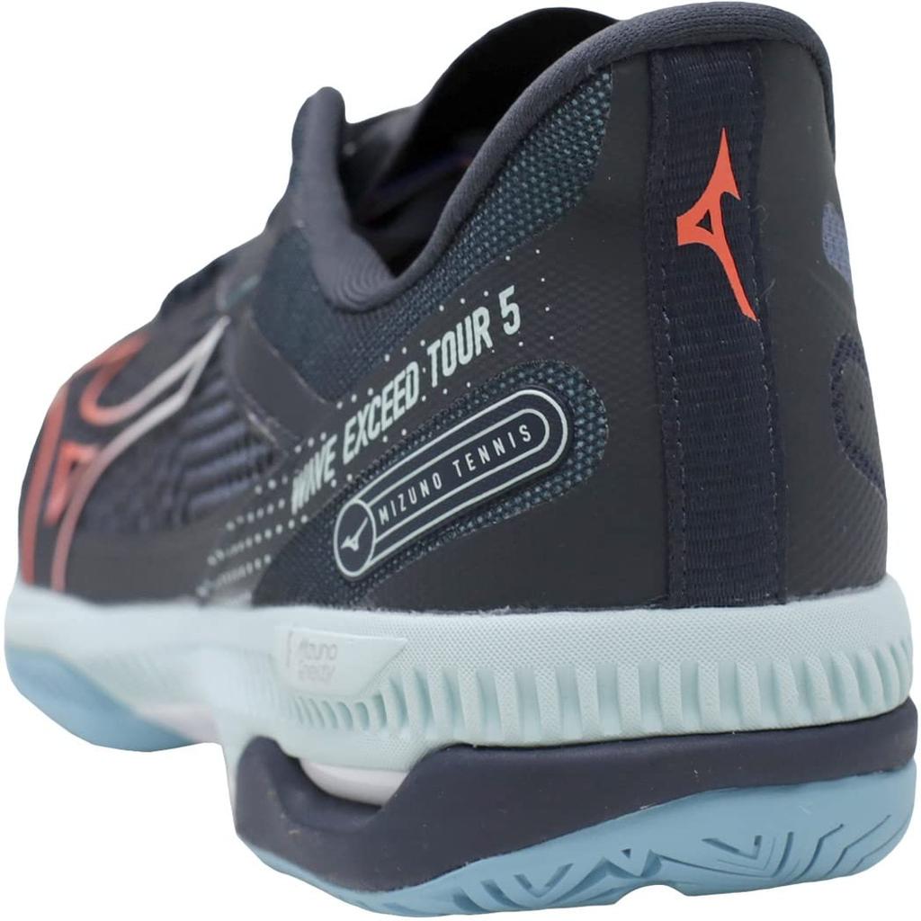 Tennisschuhe Wave Exceed TOUR 5 AC All Court Vereinsaktivitäten Leichtgewicht Spielplatz Weich cm 2E [Mizuno] Marineblau/Koralle/Türkis 28.5