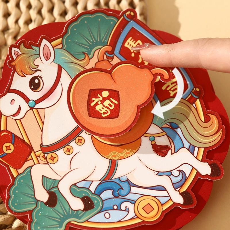 Horse Year Foldable Hongbag New Year Red Envelope Chinese Traditional Red Money Pouch Lucky Money Pouch New Year Gifts
