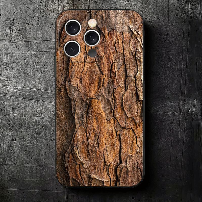 Vintage Wood Grain Pattern Soft Phone Case for iPhone 16 16E 17 Air 15 Pro Max 14 Plus 13 Mini 11 12 7 Black Cover Back Shell