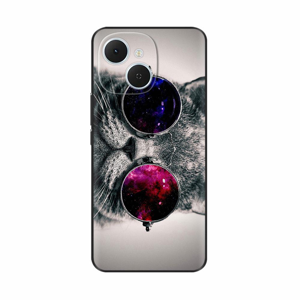 For Tecno Spark 40C Case Flowers Soft Silicone TPU Phone Cases For Tecno Spark 40C Shockproof Cool Wolf Flowers Protective Cover