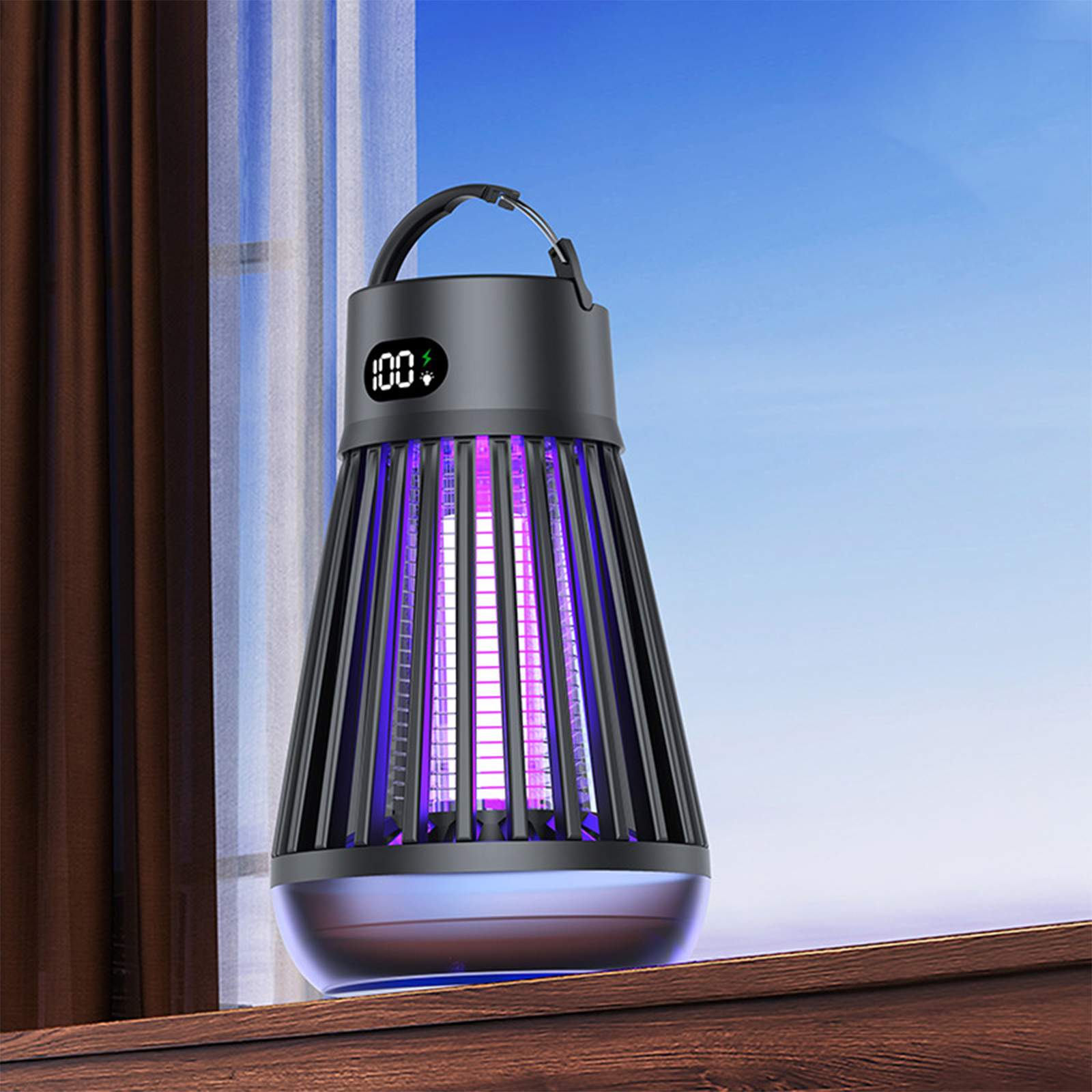 

Multifunctional mosquito killer for mothers and babies, household outdoor portable electric shock mosquito killer lamp, camping lamp black