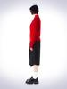 HAUS072C Raglam Arrange Turtle Knit Red