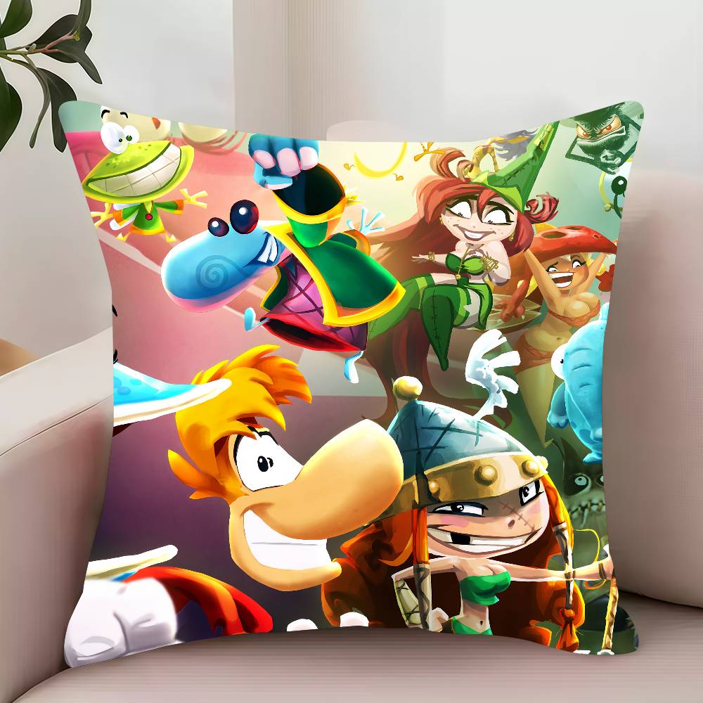 Federa per Cuscino Decorativa Protettiva Morbida Confortevole per Divano Soggiorno Ufficio Domestico Gioco R-Rayman L-Legends
