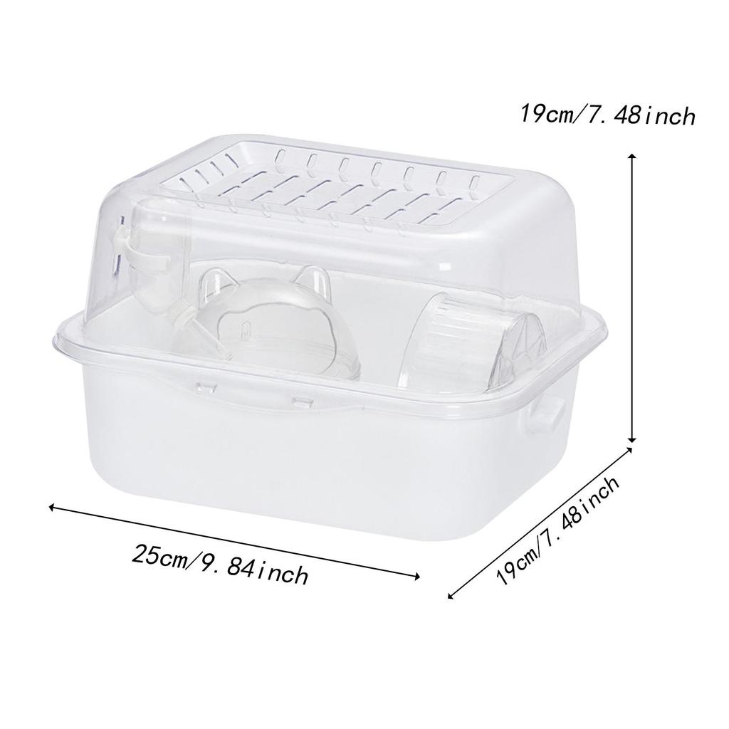 Hamster Cage 25x19x19cm Pet Supplies for Hedgehog Guinea Pig Breathable Lightweight Clear Small Animal Habitat House