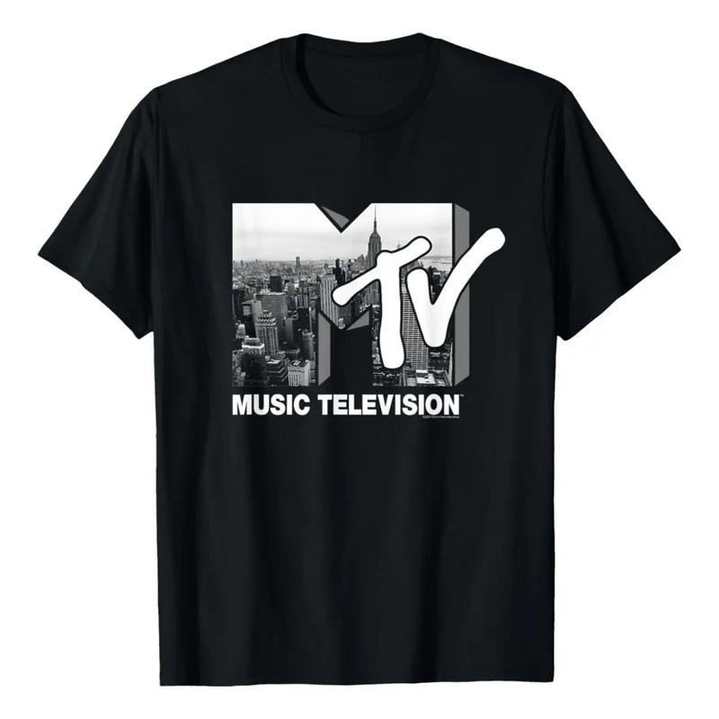 Camiseta Con El Logotipo De Mtv Con El Horizonte De Nueva Yo S