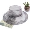 Veil Edge Sun Hat Ladies Summer Flower Organza Top Hat Beach Uv Protection Sun Hat