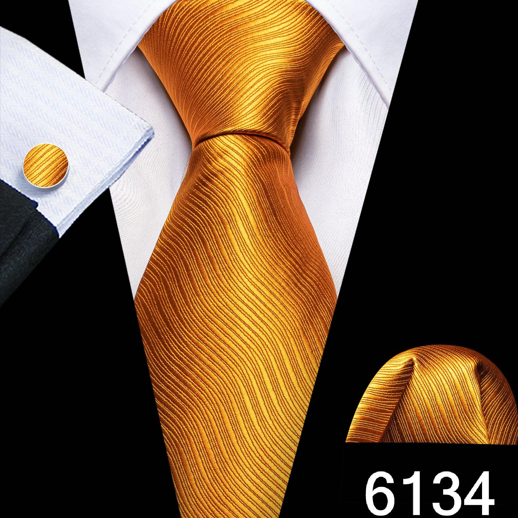 Набор запонок с галстуком Barry.Wang, коричневый, красный, черный, жаккардовый, тканый, для свадьбы N-6134