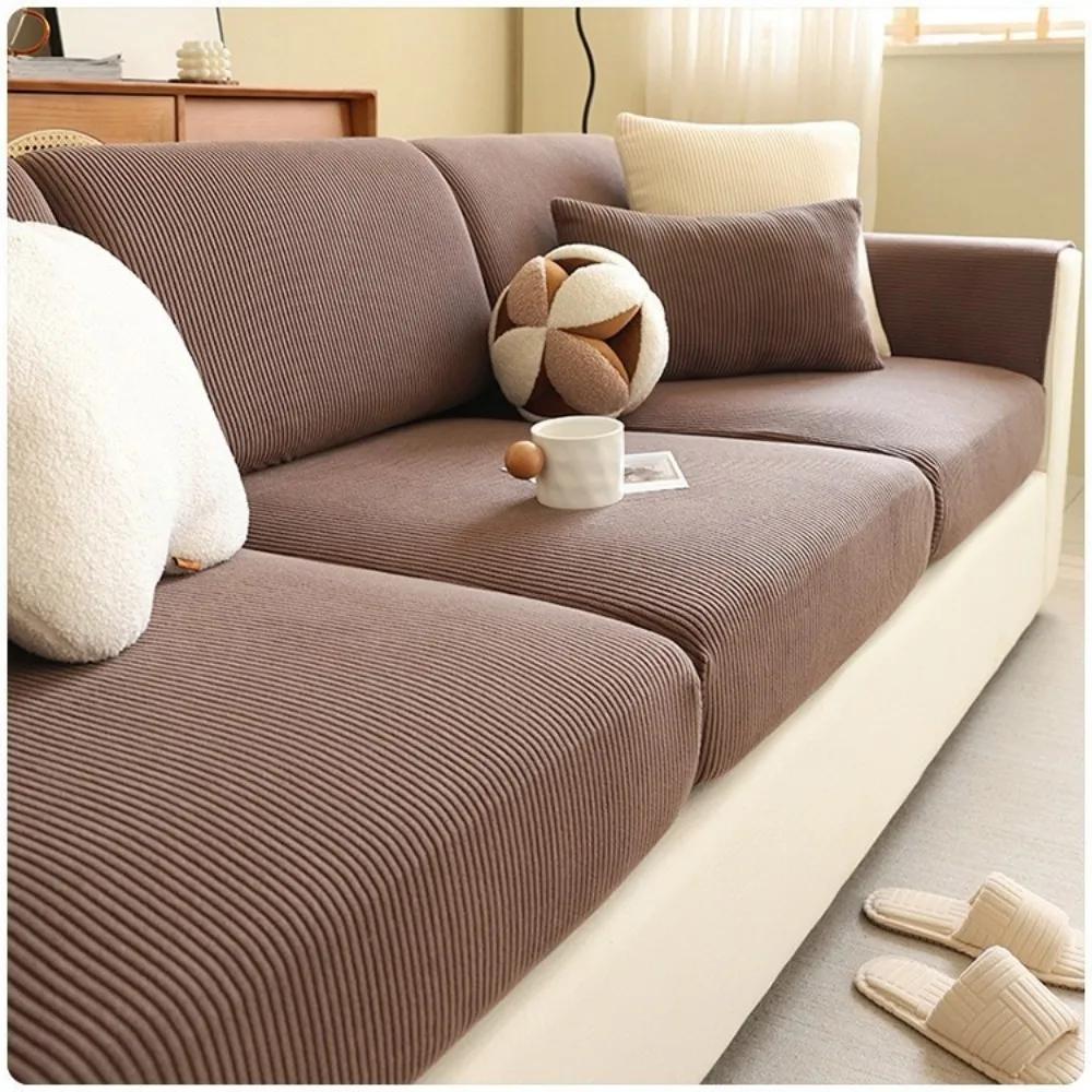 

1PC Elastic Jacquard Sofa Cover Luxury Adjustable Sofas Cover Washable for Living Room Kids Pets Furniture Protector Home Decor Headrest коричневий
