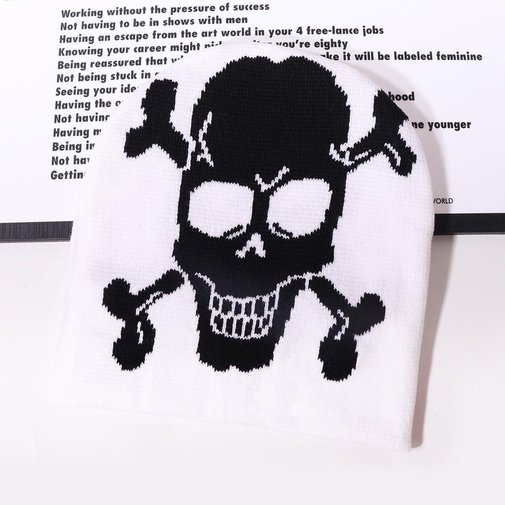 Skull Pattern Knitted Hat With Warmth For Streetwear And Halloween Winter