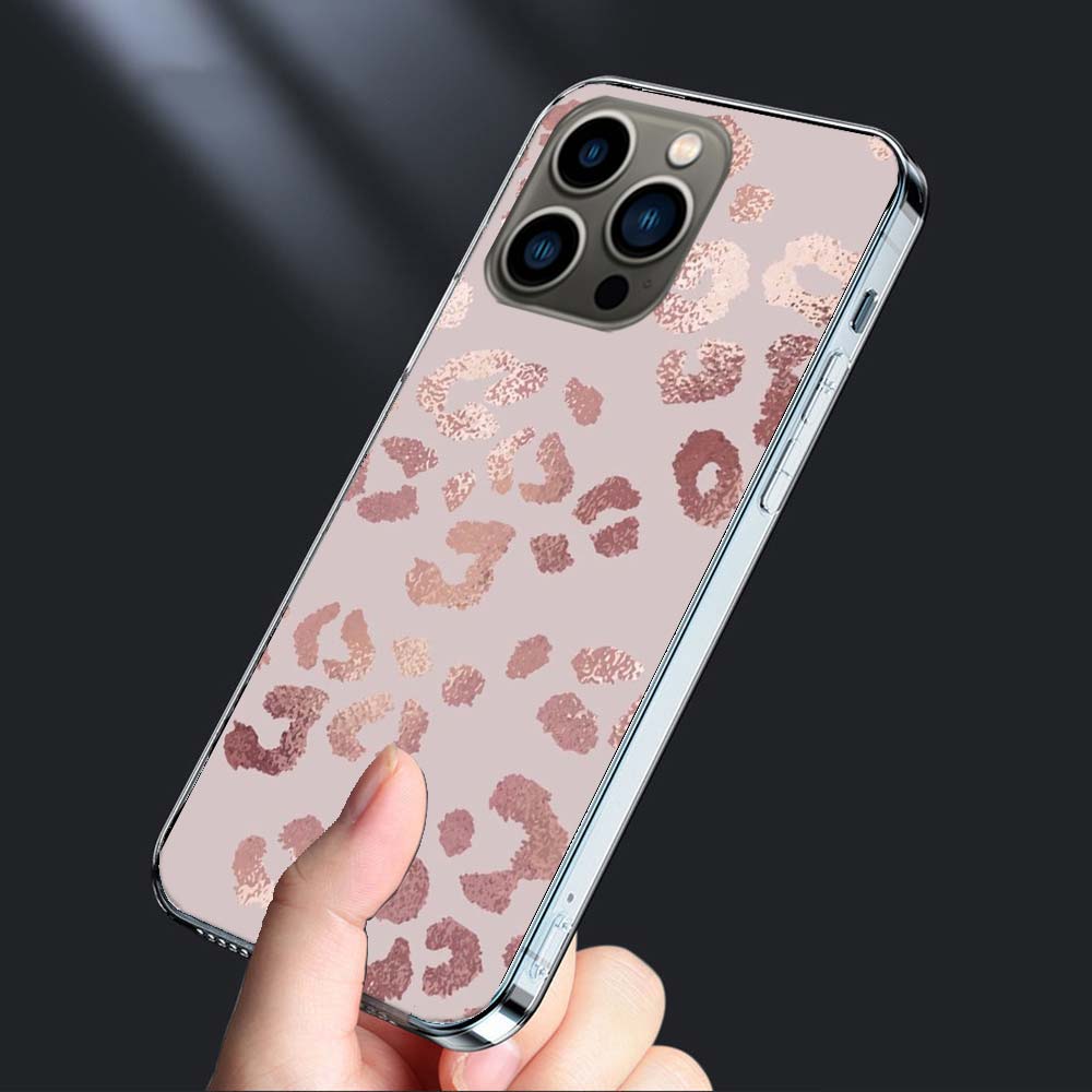 

Leopard Print Pink Phone Case For Iphone 16E 15 Pro 14 Plus 17E 16 17 Pro Max Air 11 12 13 Mini Shockproof Capa Cute Cover TP iPhone 16 Pro