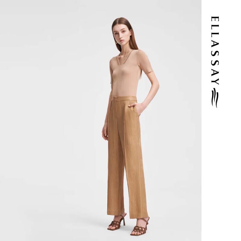 ELLASSAY Women's High-Waisted Straight-Leg Pants
