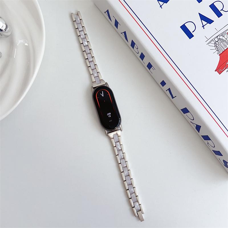 Pulseira de metal para Xiaomi Band 9 8 Pulseira de aço inoxidável Pulseira de substituição para Mi Band 9 Correa Strap Acessórios