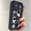 Interstellar Astronaut iPhone 15/16/17 Case - Black Sandpaper Groove Design