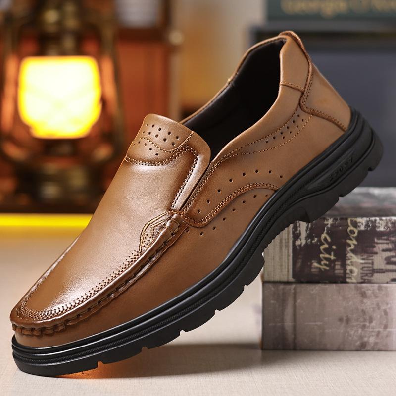 Fashion Fashion Casual Cow Leather Loafers for Men Spring Autumn Soft-soled New Designer Men's Shoes Solid Color Driving Shoes Male