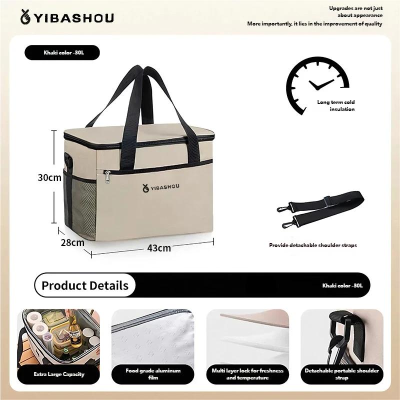 Große, faltbare, isolierte Kühltasche, Picknick-Lunchbox für Outdoor, Reisen, Camping, Grillparty