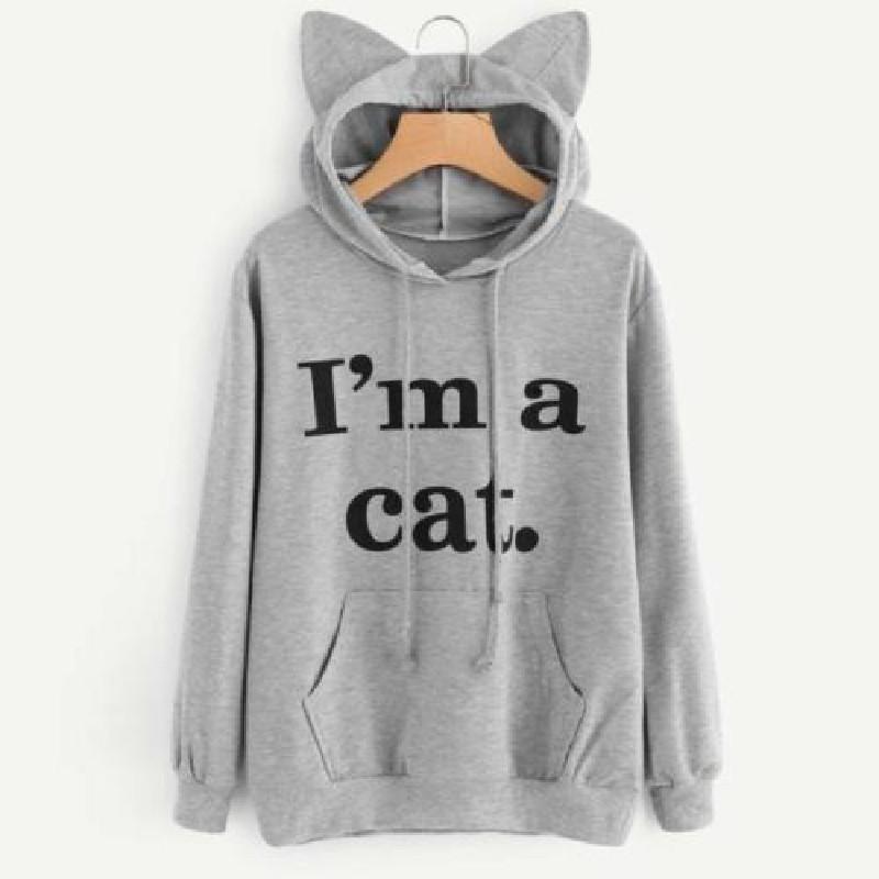 Streetwear Hoodie For Women With Letter Pattern And Cotton Blend For Casual Fall Fashion