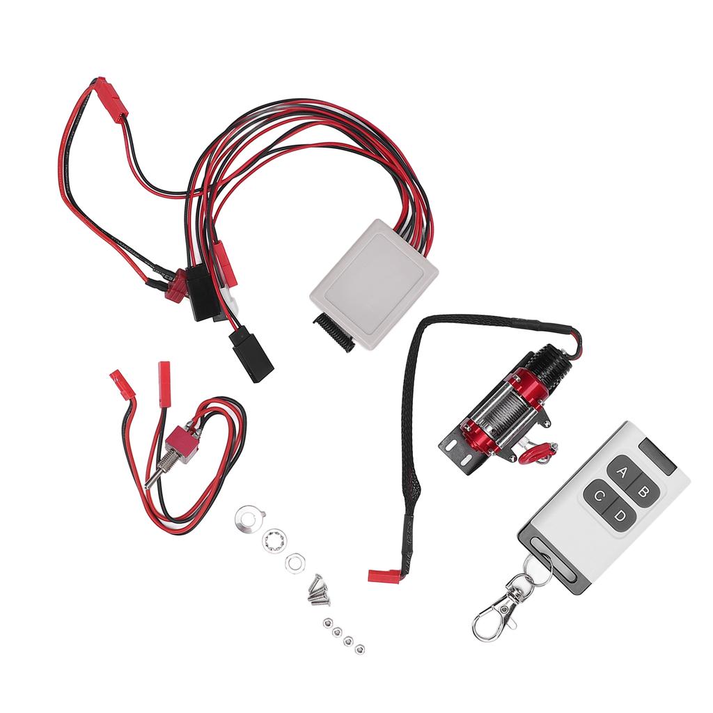 RC Car Winch Jst Plug 1/10 Scale RC Crawler Metal Winch Remote Controller with Receiver T Plug Conne