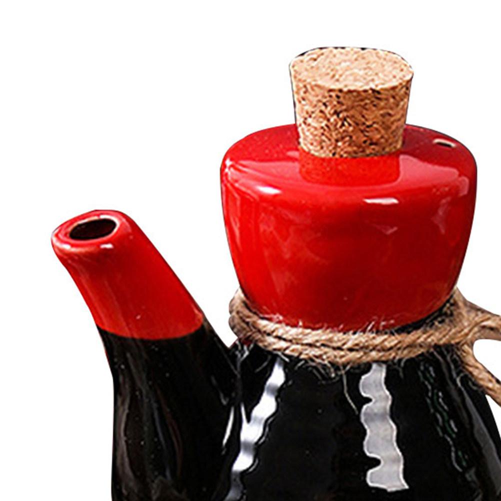 Japanische Keramik-Sojasaucenflasche Hausgewürzkrug Korrosionsbeständiger Küchenöltopf Premium-Gewürzspender