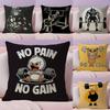 Fitnessstudio Fitness Bodybuilding Kissenbezug Natürlicher Leinen Kissenbezug Doppelseitiger Druck Dekorative Sofakissenhülle Heimdeko Geschenk