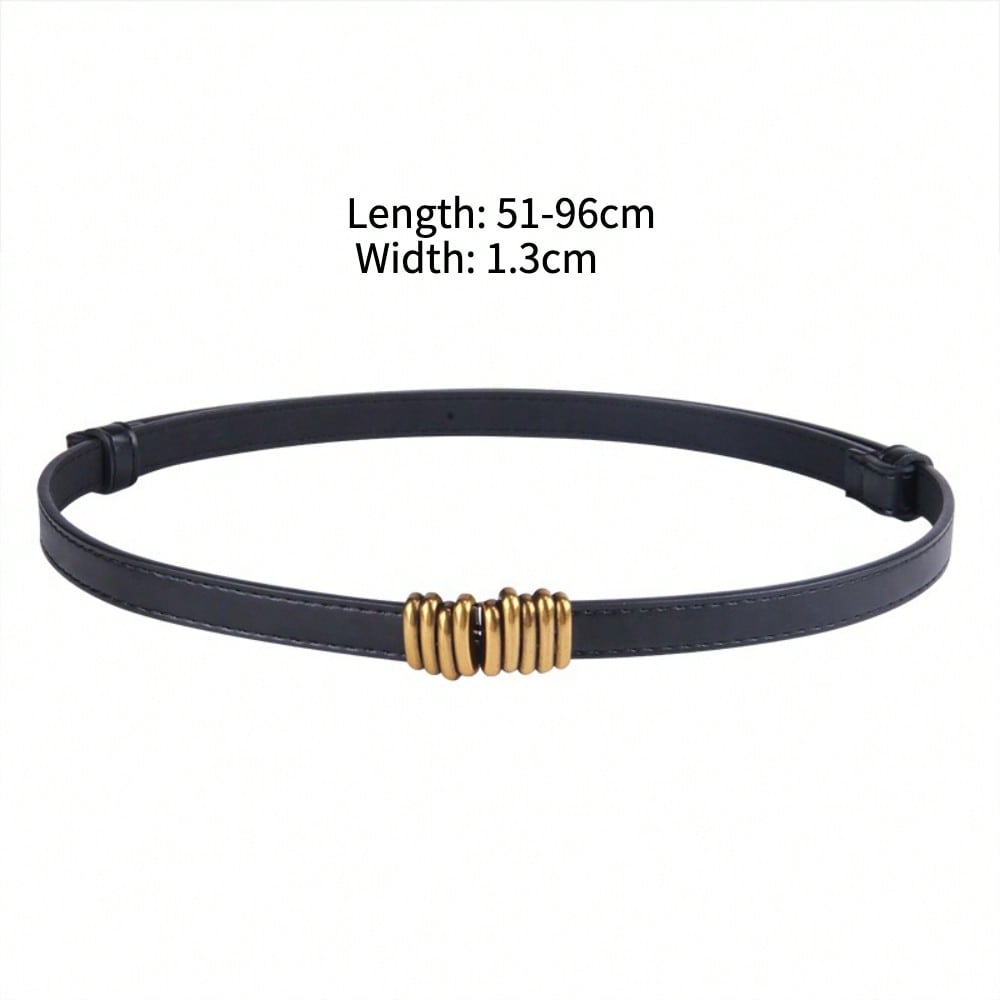 Suit Retro Thin Belt Women's Summer Fashion Versatile Decoration with Dress Skirt Coat Waist Seal Belt Black