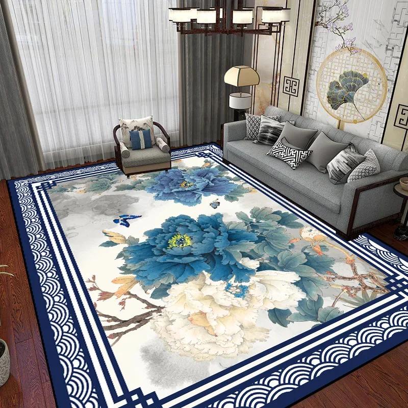 Luxurious Chinese Style Carpets for Living Room Washable Lounge Large Room Rugs Soft Non-slip Floor Mats Bedroom Carpet 200x300