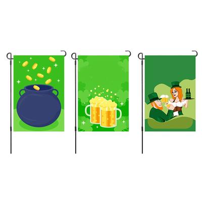 St Patricks Day Flag Double Sided Weatherproof Machine Washable Irish Decorative Flag for Garden Law
