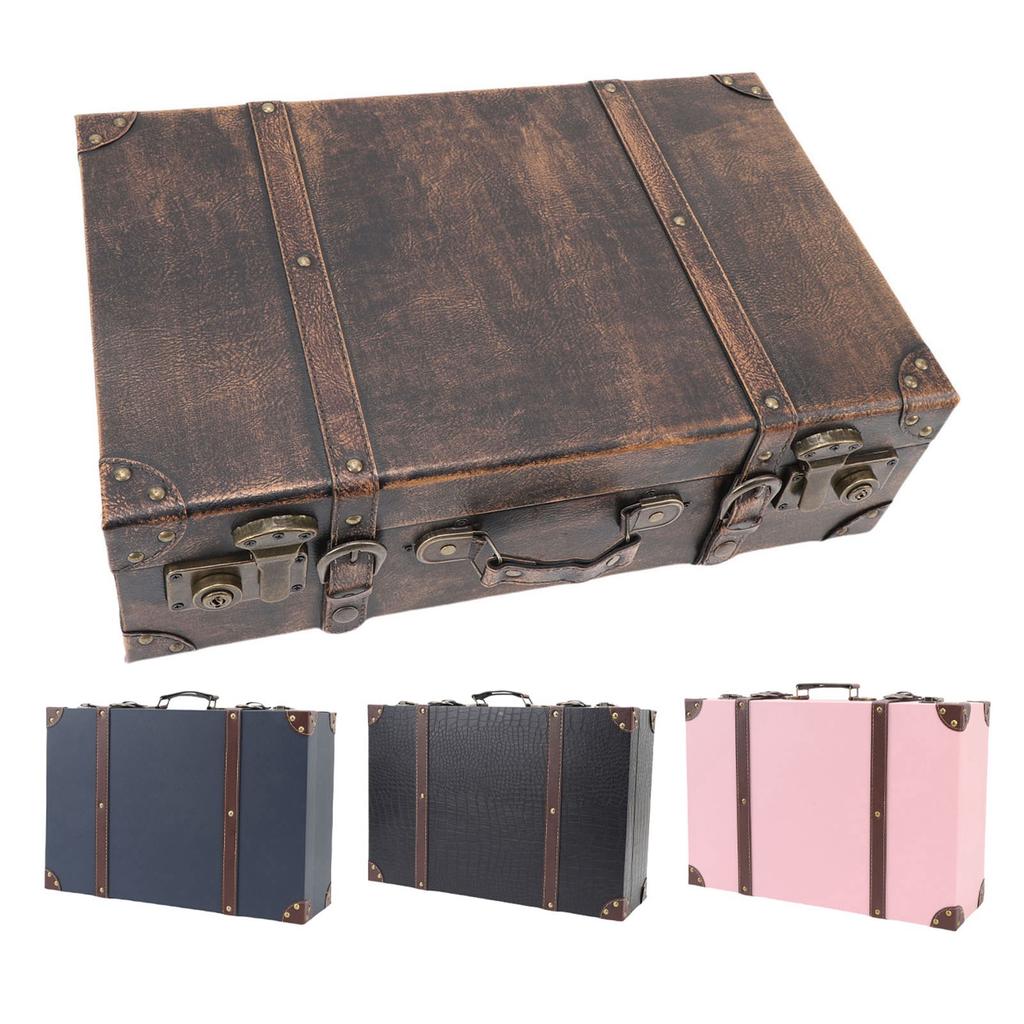 Vintage Suitcase Storage Box Travel Style Decorative Storage Luggage Decor For Birthday Wedding Decoration Photography Props