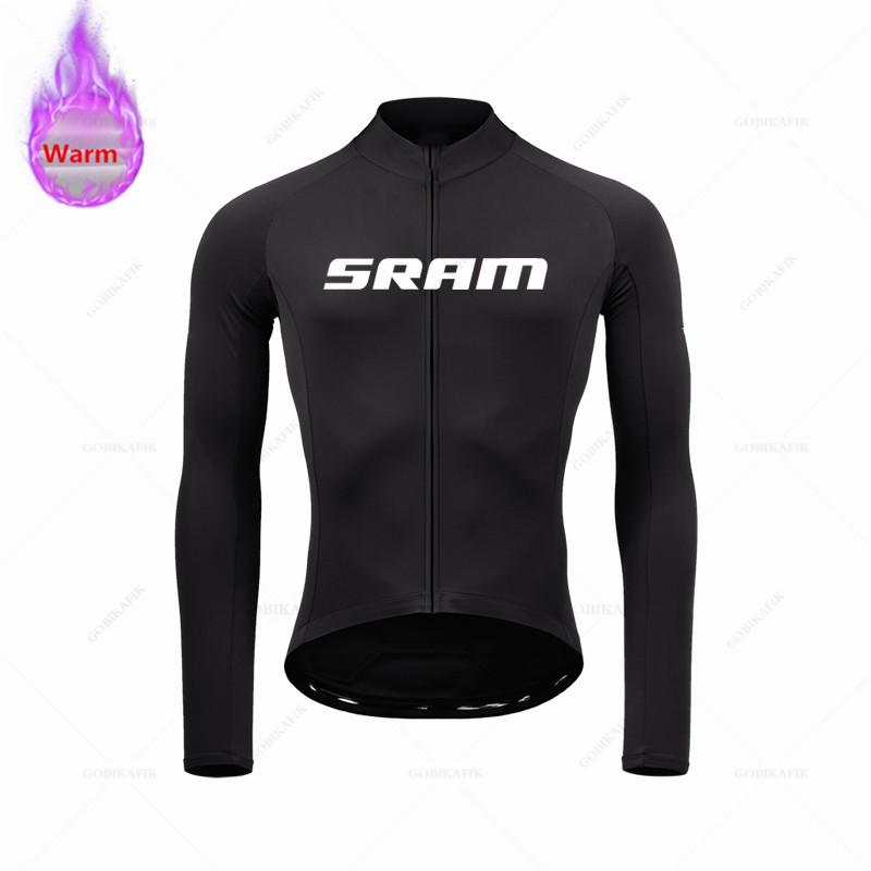 Sram Team Oblečení na cyklistiku Teplé 2026 Zimní Termální Fleecové Cyklistické Oblečení Pánské Dresy Oblek Venkovní Jízda na Kole MTB Bib Šortky Set