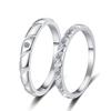 JJ0270 Twisted Couple Promise Rings Set Moissanite Diamond Jewelry with Sterling Silver Wedding Band for Women and Men
