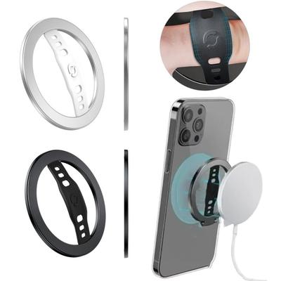 Magnetischer für Magsafe Handyhalter Ring mit Silikon-Fingerschlaufe Auto-Handyhalter Abnehmbarer Kabelloser Lade-Handygriff Ständer