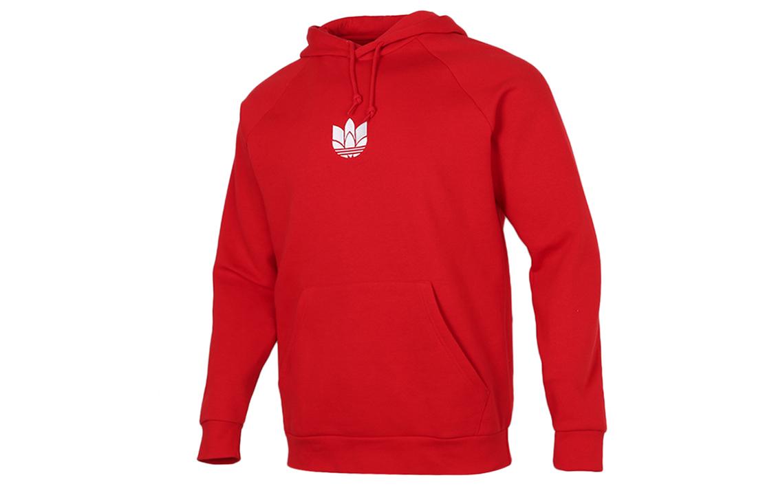 Adidas Originals Trefoil Sweatshirts Men s Red Hooded Thickened Regular GN3554 S